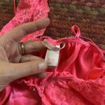 Victoria's Secret RETRO Y2K  HOT PINK SATIN LACE SEXY BABY DOLL TOP Photo 4