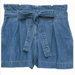 L'Agence Blue High-Waisted Jean Shorts with Tie Belt Photo 3