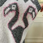 Vintage 80s Jolie Flamingo Pink Grey White Sweater Vest M Size M Photo 5