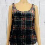 J.Crew US 2 NWT Black Multi Tartan Plaid Holiday Stewart Top Sleeveless #K2521 Photo 1