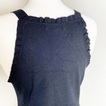 Milly  Black Ruffle Hem Sweater Tank Large Photo 3