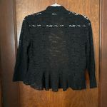 Vintage Y2K Ruffle Front Lace Cropped Shawl Black Photo 2