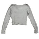 Hollister NWT Grey Ruched Square Neck Long Sleeve Cropped Top Women's Size S Photo 2