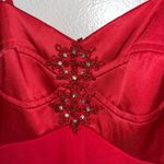 Gunne Sax [Jessica McClintock for ] Ruffle Hem Red Holiday Dress- Size 1 Photo 3