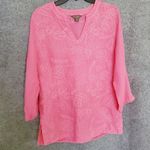 Tommy Bahama Monstera Mash Embroidered Linen Tunic SZ M Photo 3