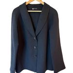 Carole Little Button Front Blazer Jacket Wool Black Women's Size Medium Career Photo 0