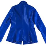 EUC AZALEA WANG Faux Leather Blazer Blue Patent Size Small Photo 8