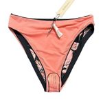 BCBGeneration  Bikini Bottom Reversible Peach Black Panther Bathing Suit Sz L NWT Photo 3