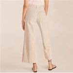 Rebecca Taylor  Striped Ivory Jean Wide Leg Crop Pants NWT Sz‎ 14 Photo 2