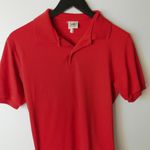 Lee Vintage Basic Polo Shirt Tee Single Stitch USA Red M Medium Plain Solid Photo 8