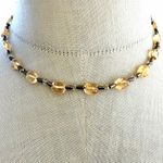 Sterling Silver Citrine & Quartz Beaded choker Necklace Photo 0