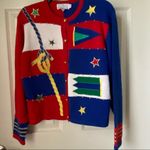 Doncaster  red blue holiday sweater size medium Photo 13