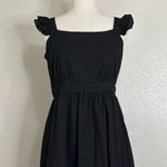 NWT Lumiere Linen Blend Black Ruffled Sleeves Tie Photo 2