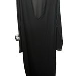 Good American Black Sheer Long Sleeve Plunging Neckline Maxi Coverup Size 3XL. Photo 8
