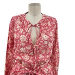 J.Crew Tie-waist Tunic Beach Dress Tossed Floral Print Pink Size XS Photo 2