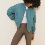 Urban Outfitters BDG Teal Bomber Jacket scrunched sleeves oversized NWT SIZE XS Photo 2