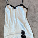 Victoria's Secret  Silver Satin Lace Trim Chemise SIZE M Photo 0