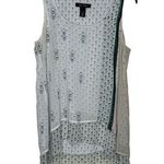 White House | Black Market WHBM Women Tank Top Lined Mix Abstract Print Sheer Chiffon Layered Lo High Small Photo 0