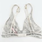 Victoria's Secret  Gray Cream Floral Adjustable Straps Mesh Bralette Size XS Photo 1