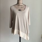Soft Surroundings  Silk Trim Asymmetrical Beige Tunic Size Medium Petite Photo 3