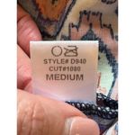 Glam Dress Women Medium Orange Blue Aztec Print V Neckline Long Sleeve Mini Photo 8