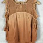 American Rag Dip Dye Boho Fringe Top NEW XS Photo 0