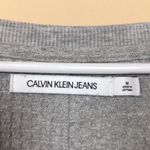 Calvin Klein Jeans Women’s Waffle Knit Gray V-Neck Long Sleeve Shirt Photo 8