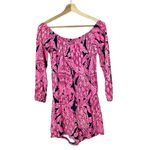 Lilly Pulitzer Lana Long Sleeve Romper Pink Coco Safari XS Photo 2