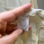 Entro Cream Sheer Lace Bohemian Blouse Long Sleeve Tie Cuffs Women's Size L Photo 5