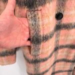 Loft Double Breasted Coquette Coat XXS Pink Gray Plaid Wool Blend Lined Pockets Photo 3