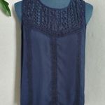 Xhilaration  Crochet Top Navy Sleeveless Blouse Photo 0
