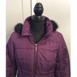 Susan Graver  EUC Puffer Coat Hood Faux Fur Long snow Waterproof Small Purple Photo 4