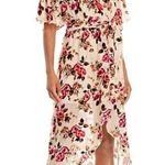 Alice + Olivia Pink Cream Floral Velvet Embroidered Silk Maxi Dress Photo 0