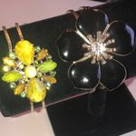 Floral Black and Yellow Cuff Bracelets Photo 0