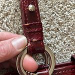 M.C. GENUINE LEATHER RED HANDBAG PURSE SHOULDER FAUX CROC SNAKE Photo 11