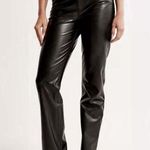 Abercrombie & Fitch  Vegan Leather 90s Straight Ultra High Rise Pant Curve Love 6 Photo 0