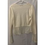 Jones New York  Womens Sm Ivory Knit Tie-Front Crochet Cardigan Shrug Cardigan Photo 4