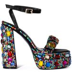 AZALEA WANG JANETTE EMBELLISHED SANDAL IN MULTI Black Size 10 Photo 1