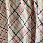 Joie  S Linen cream pink plaid fit and flare print Skirt Photo 2