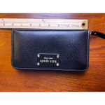 Kate Spade  Black Pebbled Leather Zip Around Continental Wallet EUC‎ Photo 7