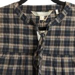 Barbour Lorelie Top Praline Plaid V-neck Seersucker Puff Sleeves 8 New Photo 2
