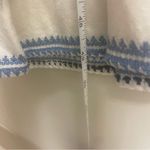 J.Jill Cotton Blend Embroidered Tiered V-Neck Boho Cream/Blue/Black Dress Photo 3