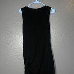 BTFBM Black Bodycon Midi Dress Women’s Sleeveless Ruched Side Casual Size M Photo 6