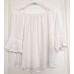 JDY  White Bardot Top With Fluted Sleeves 10 Photo 2