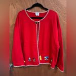 Red Cardigan Teacher Detail size 2x Red Photo 0