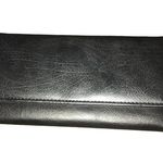 BLACK FAUX LEATHER TRI FOLD WALLET Photo 0