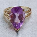 Amethyst 10k 10KT Pear Shaped  Gold Ring Sz 5.75 Photo 5