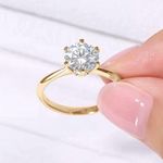 Boutique NEW 2Ct Solitaire Simulated Diamond 14k Gold‎ Plated Sterling Engagement Ring Photo 0