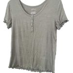 Arizona Jeans Arizona Jean co Sage Green Scroop Neck Fitted Short Sleeve Henly Shirt Large Photo 3