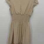 Bar III  Cream Smocked Short Sleeve Dress Mini Size Medium Coquette Photo 0